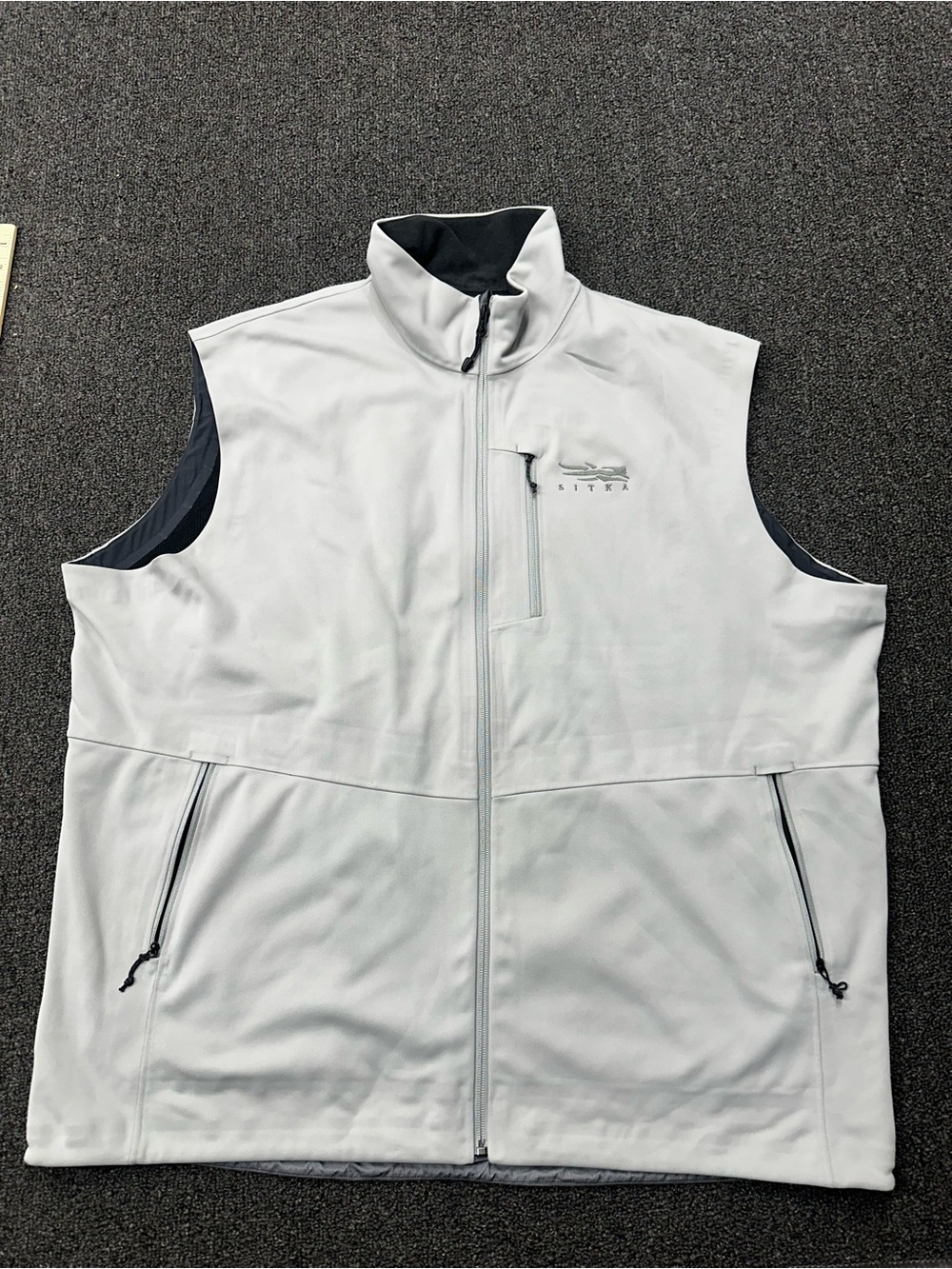 Sitka Jetstream Gore-Tex Infinium Vest Men 2XL Grey Full Zip Hunting Outdoors